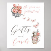 Geeft me Butterflies Blush Pink Tea Floral Gifts Poster (Voorkant)