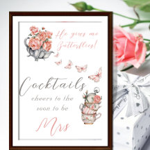 Geeft me Butterflies Funny Quote Tea Floral Brunch