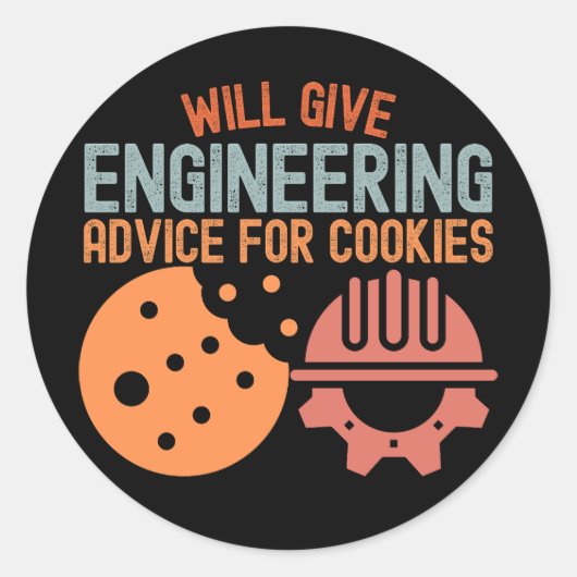 Geeft technische adviezen voor cookies ronde sticker (Voorkant)