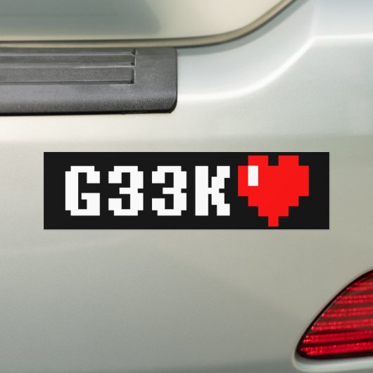 Geek <3 bumpersticker (Op auto)