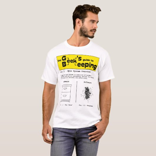 Geek bijenteelt (Systeemoverzicht) - Witte T-shirt (Voorkant volledig)