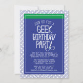 Geek Birthday Party Invitation Kaart (Voorkant)