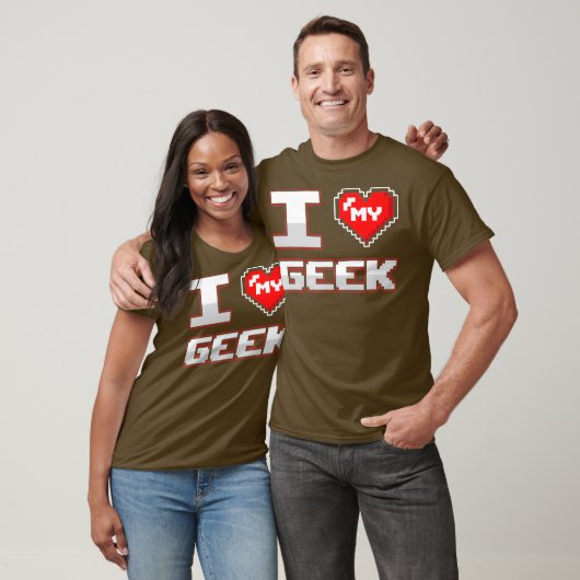 Geek Boyvriend Vriendin Ik hou van mijn geek Coupl T-shirt (Unisex)