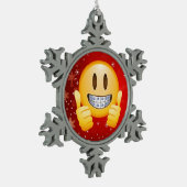 Geek breekt kerstmis Emoji Face Gift Tin Sneeuwvlok Ornament (Links)