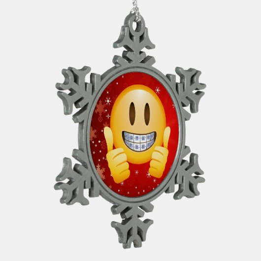 Geek breekt kerstmis Emoji Face Gift Tin Sneeuwvlok Ornament (Links)