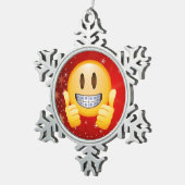 Geek breekt kerstmis Emoji Face Gift Tin Sneeuwvlok Ornament (Rechts)