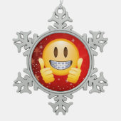 Geek breekt kerstmis Emoji Face Gift Tin Sneeuwvlok Ornament (Voorkant)