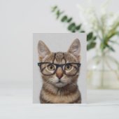Geek Cat Briefkaart (Staand voorkant)