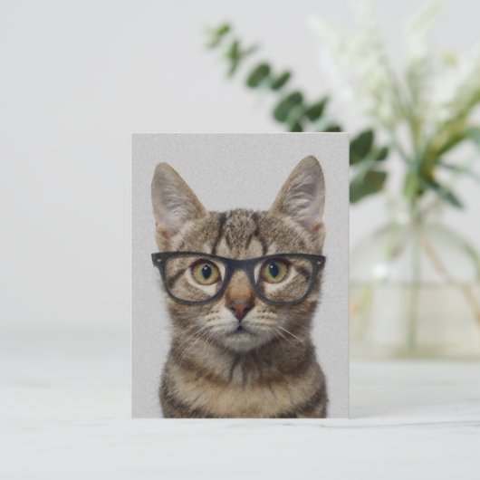 Geek Cat Briefkaart (Staand voorkant)