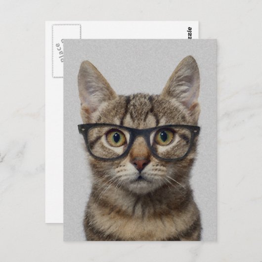 Geek Cat Briefkaart (Voorkant / Achterkant)
