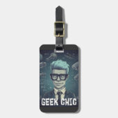 Geek Chic AI Generated - Funny Sarcastic Nerdy Gee Bagagelabel (Voorkant verticaal)