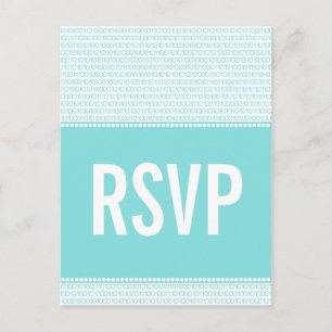 Geek Chic Binary Code RSVP Briefkaart, Aqua Uitnodiging Briefkaart