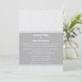Geek Chic Binary Code Wedding Invitation, Grey Kaart (Staand voorkant)