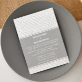 Geek Chic Binary Code Wedding Invitation, Grey Kaart