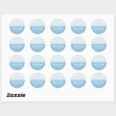 Geek Chic Binary Code Wedding Stickers, Blue Ronde Sticker (Vel)