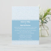 Geek Chic Binary Code Wedding Uitnodiging, Blauw Kaart (Staand voorkant)