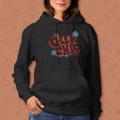 Geek Chic Hand-Lettered Floral Text Design Hoodie