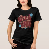 Geek Chic Hand-Lettered Floral Text Design Tri-Blend Shirt (Voorkant)