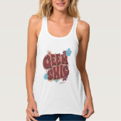 Geek Chic Handlettered Bloem Tekst Ontwerp Tanktop (Voorkant)