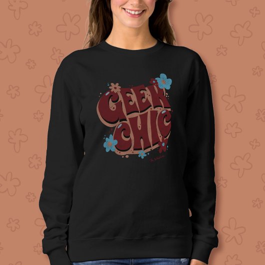 Geek Chic Handlettered Bloemendessin Trui