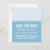 Geek Chic sparen het Briefkaart van de Datum, Blau (Voorkant / Achterkant)