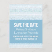 Geek Chic sparen het Briefkaart van de Datum, Blau (Voorkant)