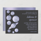 Geek Chic Wedding | Dusty Lavender Paarse Planeten Kaart (Voorkant / Achterkant)