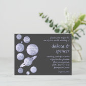 Geek Chic Wedding | Dusty Lavender Paarse Planeten Kaart (Staand voorkant)