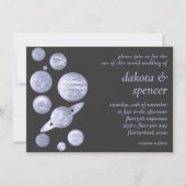 Geek Chic Wedding | Dusty Lavender Paarse Planeten Kaart (Voorkant)