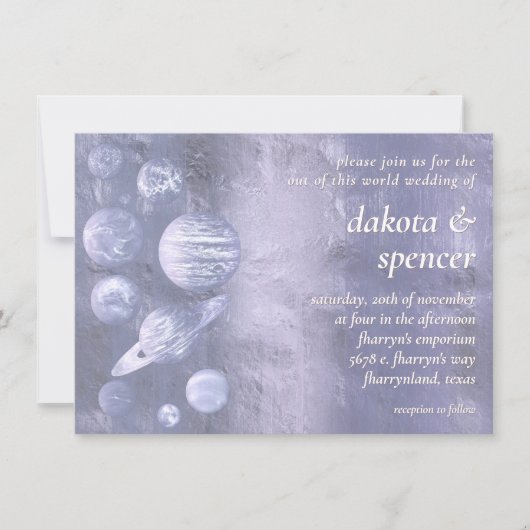Geek Chic Wedding | Dusty Lavender Solar System Kaart (Voorkant)