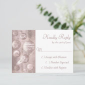 Geek Chic Wedding | Kopergoud Roos glanzend RSVP Kaartje (Staand voorkant)