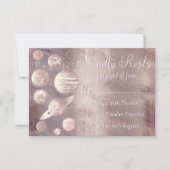 Geek Chic Wedding | Koperolie-Roos-goudplanten RSVP Kaartje (Voorkant)