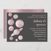 Geek Chic Wedding | Mauve Pink Grey Solar System Kaart (Voorkant / Achterkant)