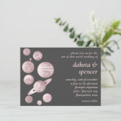 Geek Chic Wedding | Mauve Pink Grey Solar System Kaart (Staand voorkant)