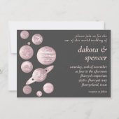 Geek Chic Wedding | Mauve Pink Grey Solar System Kaart (Voorkant)