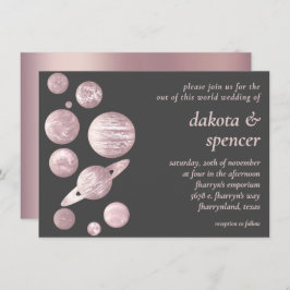 Geek Chic Wedding | Mauve Pink Grey Solar System Kaart