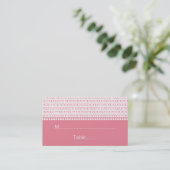 Geek Chic Wedding Place Cards, Roze Plaatskaartje (Staand voorkant)