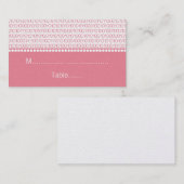 Geek Chic Wedding Place Cards, Roze Plaatskaartje (Voorkant / Achterkant)