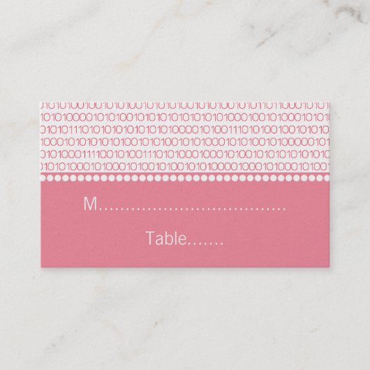 Geek Chic Wedding Place Cards, Roze Plaatskaartje (Voorkant)