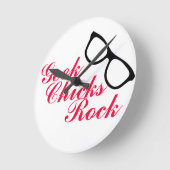 Geek Chicks Rock-klok Ronde Klok (Hoek)