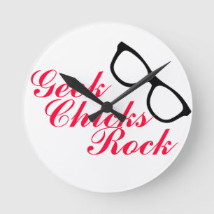 Geek Chicks Rock-klok Ronde Klok