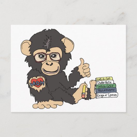 Geek Chimp Briefkaart (Voorkant)