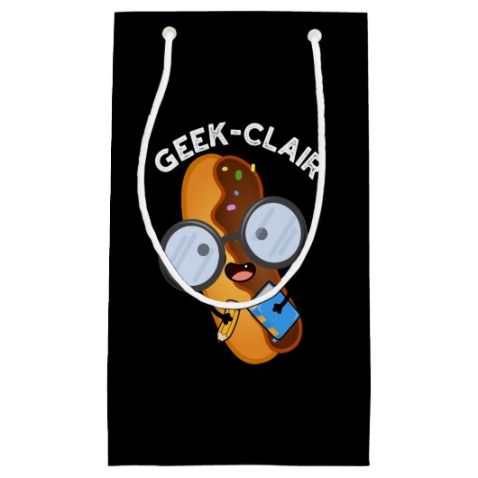 Geek-clair Funny Eclair Pun Dark BG Klein Cadeauzakje (Voorkant)