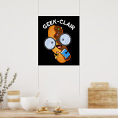 Geek-clair Funny Eclair Pun Dark BG Poster (Keuken)
