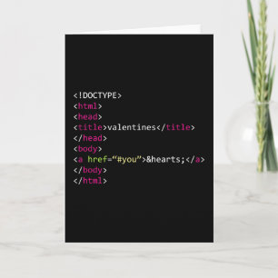 Geek Coder HTML Valentijnse Kaart