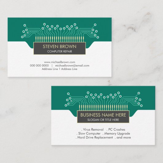 Geek codering van computerwetenschapscircuit visitekaartje (Voorkant / Achterkant)