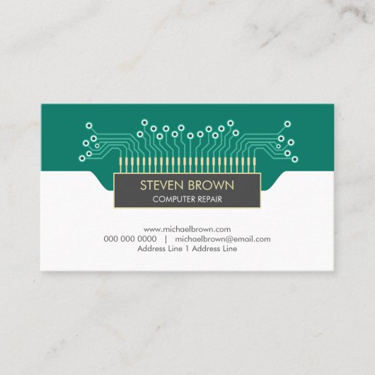 Geek codering van computerwetenschapscircuit visitekaartje (Voorkant)