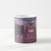Geek Coding Cat Mok – Cute Programmer Koffiekop f (Center)