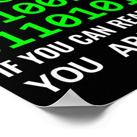 Geek Computer Binary Code Software Developer Poster (Hoek)