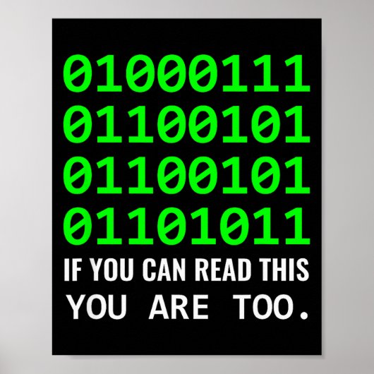 Geek Computer Binary Code Software Developer  Poster (Voorkant)